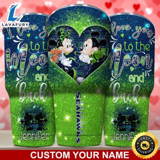 Seattle Seahawks NFL-Custom Tumbler Love You To The Moon And Back  For This