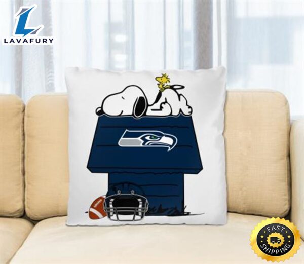 Seattle Seahawks NFL Football Snoopy Woodstock The Peanuts Movie Pillow Square Pillow