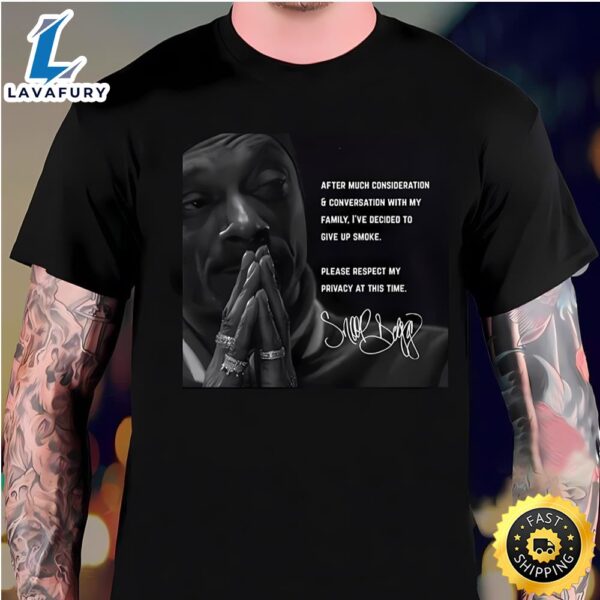 Snoop Dogg Says He Is Giving Up Smoking On Instagram Vintage T-Shirt