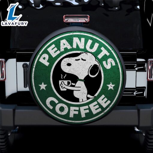 Snoopy Coffee Logo Car Spare Tire Covers Gift For Campers