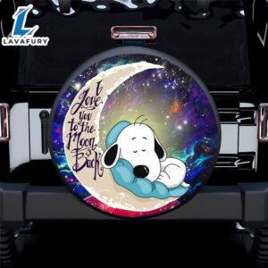Snoopy Dog Sleep Love You To The Moon Galaxy Spare Tire Covers Gift For Campers