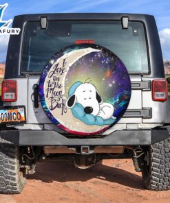 Snoopy Dog Sleep Love You To The Moon Galaxy Spare Tire Covers Gift For Campers 2 1