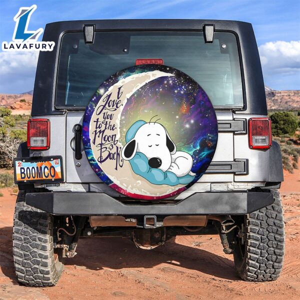Snoopy Dog Sleep Love You To The Moon Galaxy Spare Tire Covers Gift For Campers