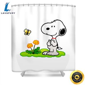 Snoopy Flower Shower Curtain