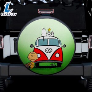 Snoopy Green Hippie Car Spare Tire Covers Gift For Campers 1 1