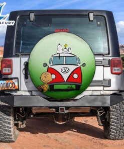 Snoopy Green Hippie Car Spare Tire Covers Gift For Campers 2 1