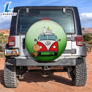 Snoopy Green Hippie Car Spare Tire Covers Gift For Campers 2 1