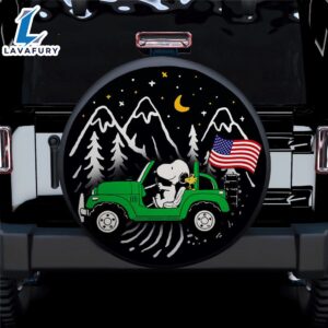 Snoopy Green Jeep US Flag…