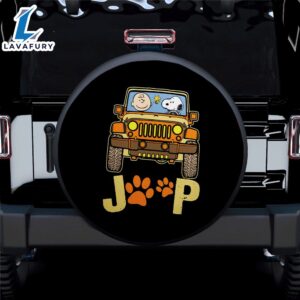 Snoopy Jeep Driving Car Spare Tire Covers Gift For Campers 1