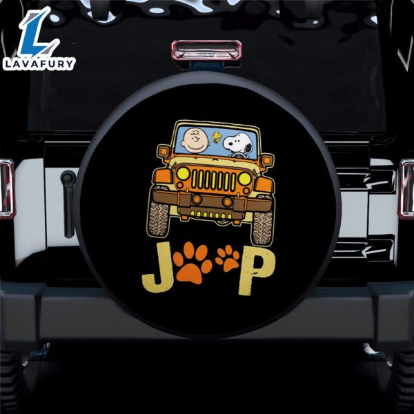 Snoopy Jeep Driving Car Spare Tire Covers Gift For Campers