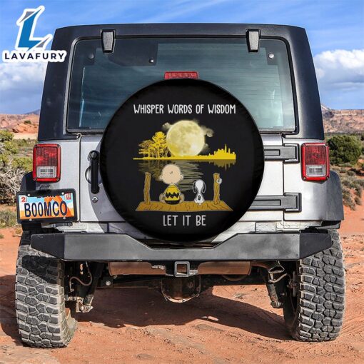 Snoopy Let It Be Car Spare Tire Covers Gift For Campers