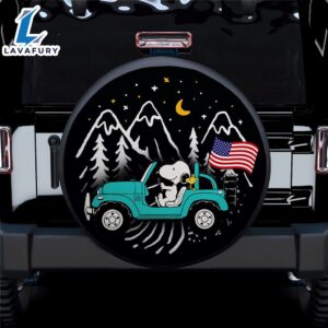 Snoopy Mint Jeep US Flag Mountain Car Spare Tire Covers Gift For Campers 1 1