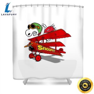 Snoopy Plane Shower Curtain