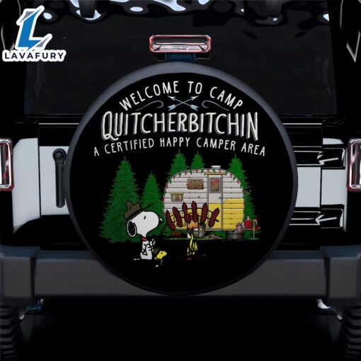 Snoopy Quitcherbitchin Camping Car Spare Tire Covers Gift For Campers