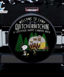 Snoopy Quitcherbitchin Camping Car Spare Tire Covers Gift For Campers 4 1