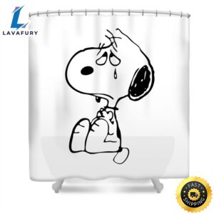 Snoopy Sad Shower Curtain