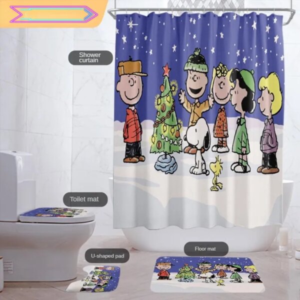 Snoopy Shower Curtains Bathroom Curtain With Decor Waterproof Bath