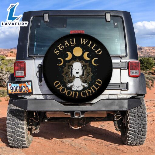 Snoopy Stay Wild Moon Child Car Spare Tire Covers Gift For Campers