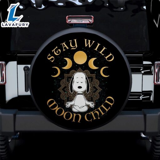 Snoopy Stay Wild Moon Child Car Spare Tire Covers Gift For Campers