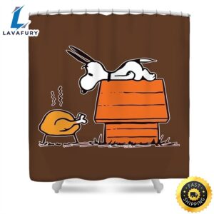 Snoopy Thanksgiving Shower Curtain