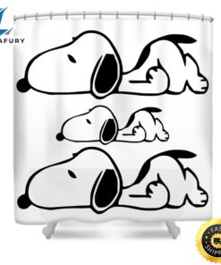 Snoopy Tired Shower Curtain