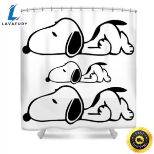Snoopy Tired Shower Curtain