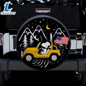 Snoopy Yellow Jeep US Flag…
