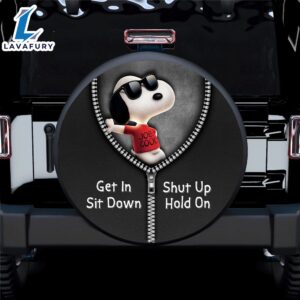 Snoopy Zipper Get In Sit Down Shut Up Hold On Jeep Car Spare Tire Covers Gift For Campers 1 1