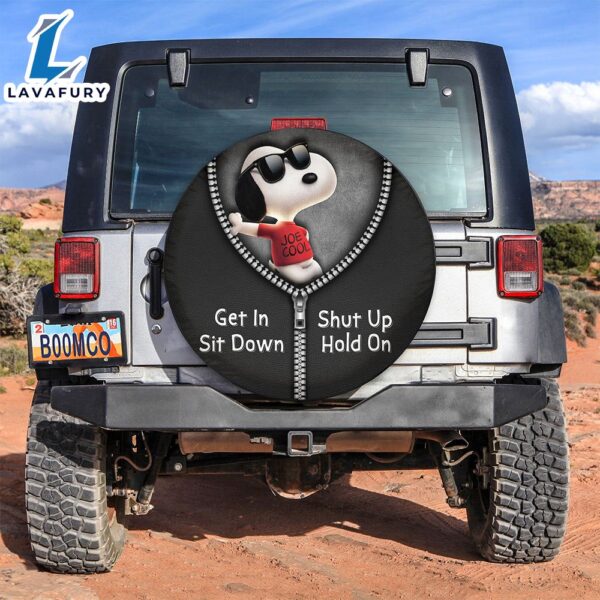 Snoopy Zipper Get In Sit Down Shut Up Hold On Jeep Car Spare Tire Covers Gift For Campers