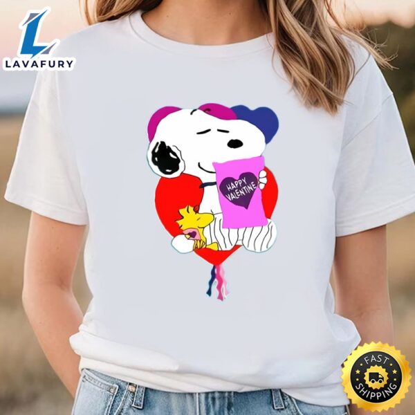 Snoopy And Woodstock Happy Valentine Shirt