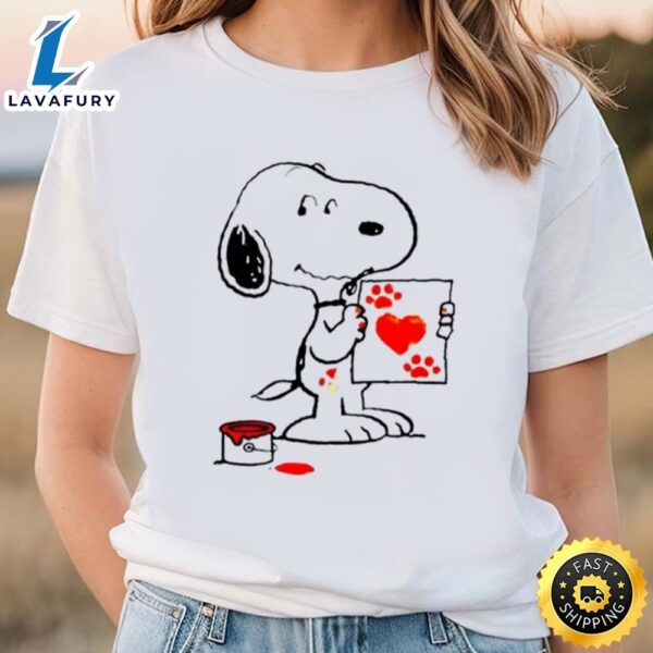 Snoopy Draw Love In Valentine Day Snoopy Valentine T-shirt