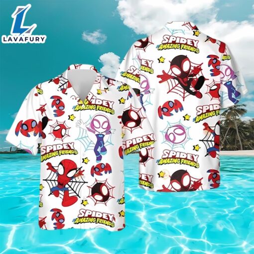 Spider Man Hawaiian Shirt Spidey And His Amazing Friends Cool Hawaiian Shirts