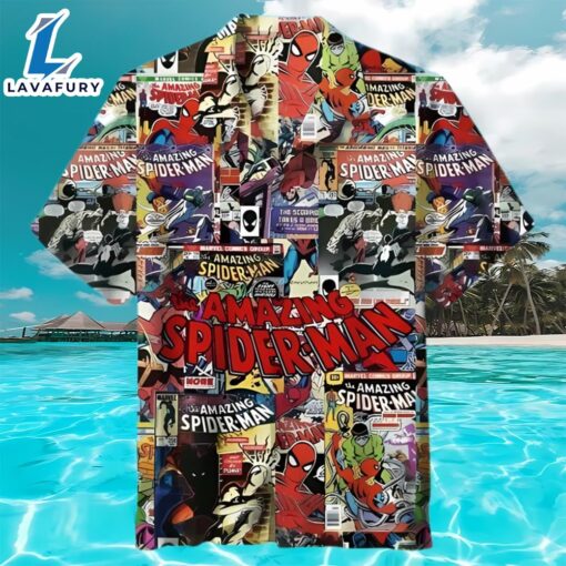 Spiderman Hawaiian Shirt Men, Superhero Short Sleeve Hawaiian Aloha Shirt