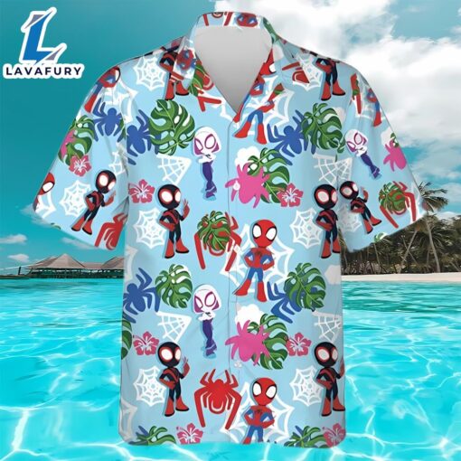 Spiderman Into The Spider-Verse Chibi Beach Lover Short Sleeve Hawaiian Shirt