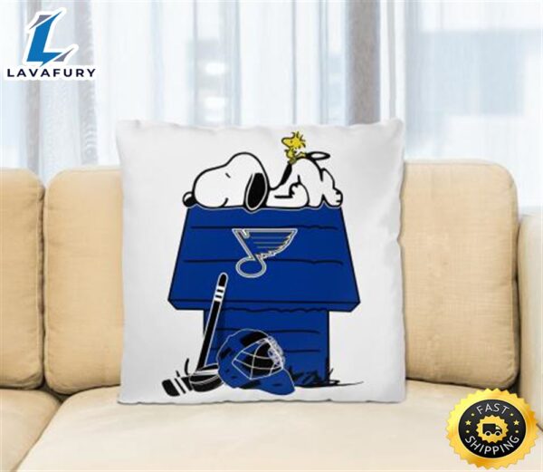 St.Louis Blues NHL Hockey Snoopy Woodstock The Peanuts Movie Pillow Square Pillow