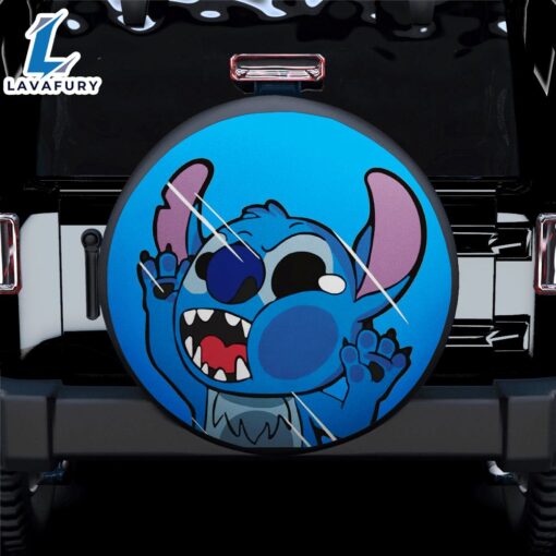 Stitch Funny Hitting Glass Car Spare Tire Covers Gift For Campers