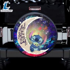 Stitch Hold Baby Yoda Love You To The Moon Galaxy Spare Tire Covers Gift For Campers