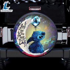 Stitch Love You To The Moon Galaxy Spare Tire Covers Gift For Campers