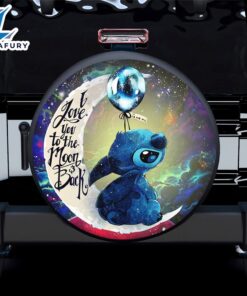 Stitch Love You To The Moon Galaxy Spare Tire Covers Gift For Campers