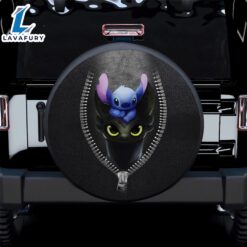 Stitch Toothless Zipper Car Spare Tire Covers Gift For Campers