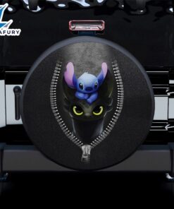 Stitch Toothless Zipper Car Spare Tire Covers Gift For Campers