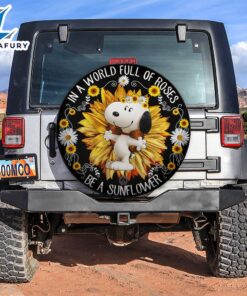 Sunflower Snoopy Car Spare Tire Covers Gift For Campers 2 1