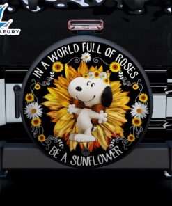 Sunflower Snoopy Car Spare Tire Covers Gift For Campers 4 1