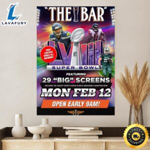 Super Bowl Party 2024 Monday 12th February The Pub At Airlie Beach Hotel Poster Canvas