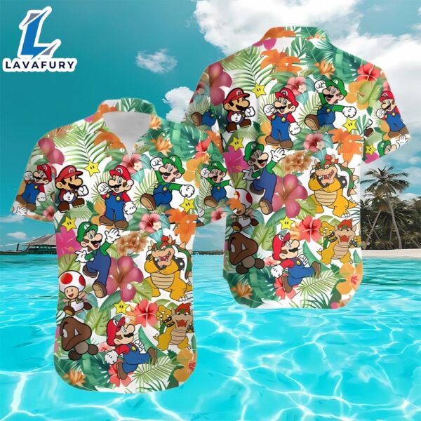 Super Mario And Luigi Beach Hawaiian Shirt
