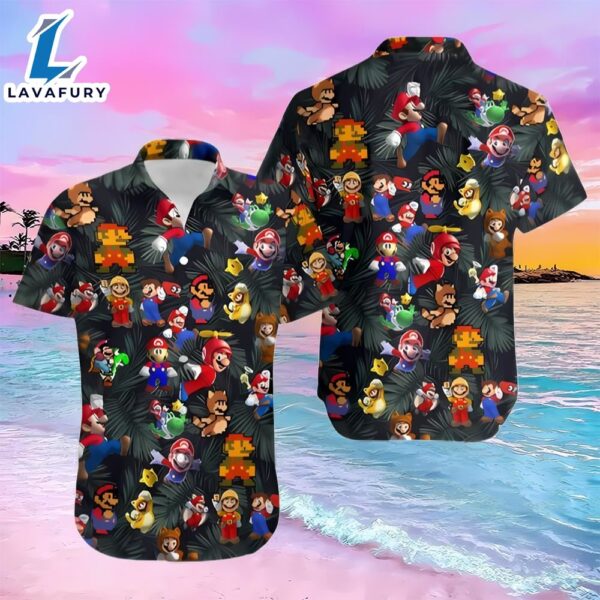 Super Mario Character Vacation Hawaiian Shirt