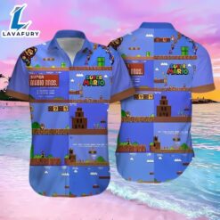 Super Mario Print Hawaiian Shirt