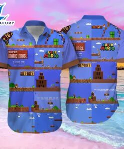 Super Mario Print Hawaiian Shirt