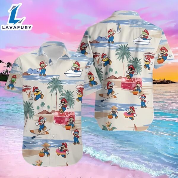 Super Mario Summer Vacation Hawaiian Shirt 3D Printed
