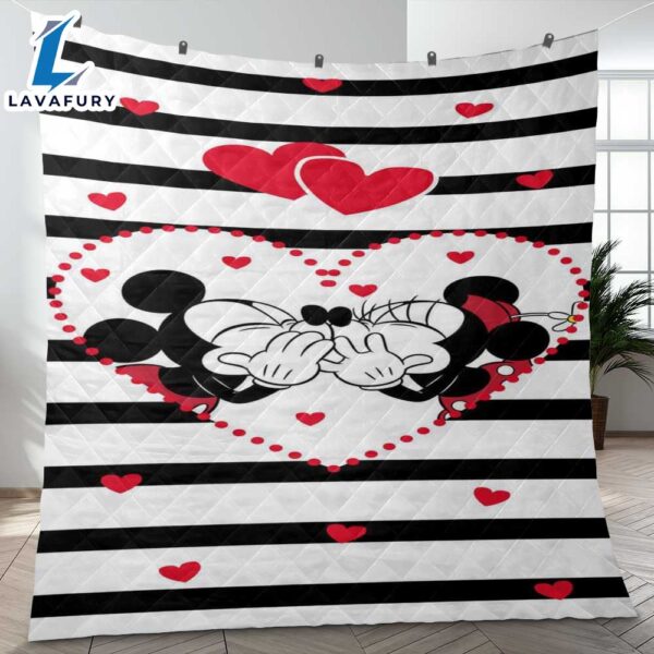 Sweet Love Couple Mickey Mouse Minnie Mouse Disney Cartoon A12 Gifts Lover Blanket